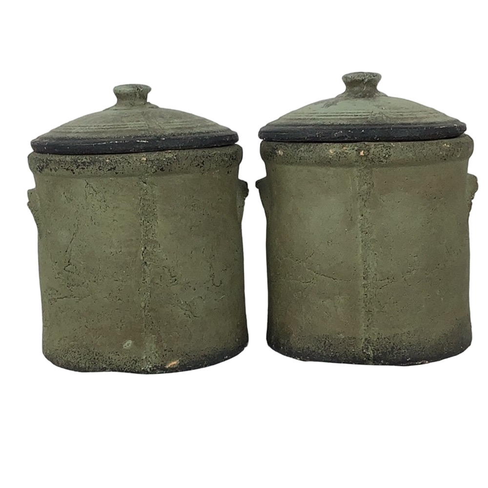 Set of 2 Vintage Crocks with Lids - Picture 3 of 7